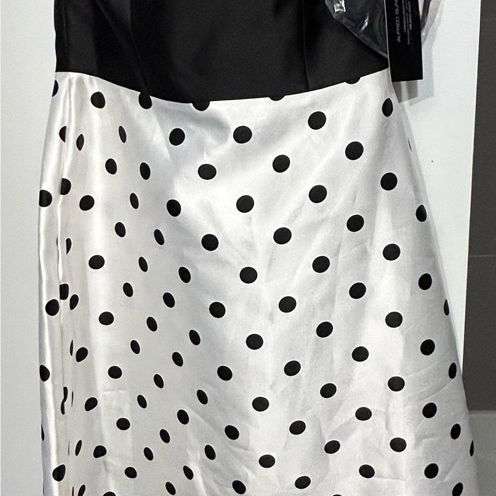 Alfred Sung Black and White Polka Dot Dress